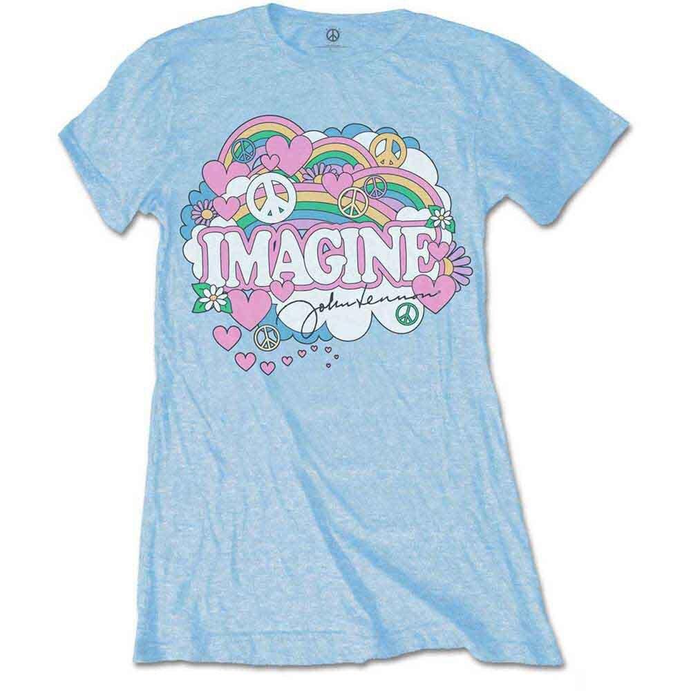 Band Monkey John Lennon Ladies T-Shirt Rainbows, Love & Peace 3XL