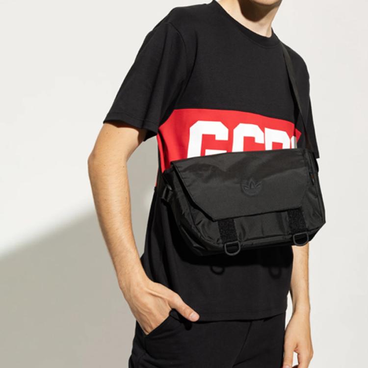 New Adidas Originals Textile Nylon Messenger Bag Shoulder Bag Crossbody Bag Small Size Unisex Pure Black HL6697