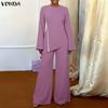 VONDA Elegant Sets Two Pieces Women Half Sleeve Irregular Blouse and Pants Casual Outfits