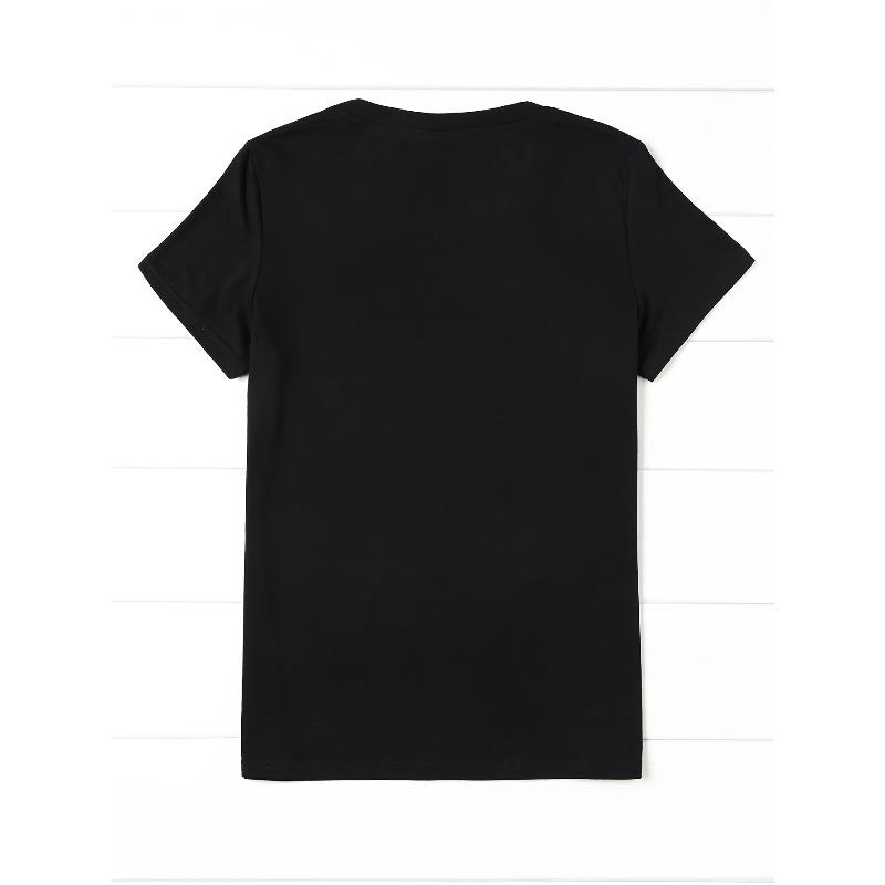 Damen lebendiger Kaffee-Grafikdruck Rundhals Kurzarm T-Shirt Weich Atmungsaktiv Bequem Lässig Frühling Sommer Oberteil