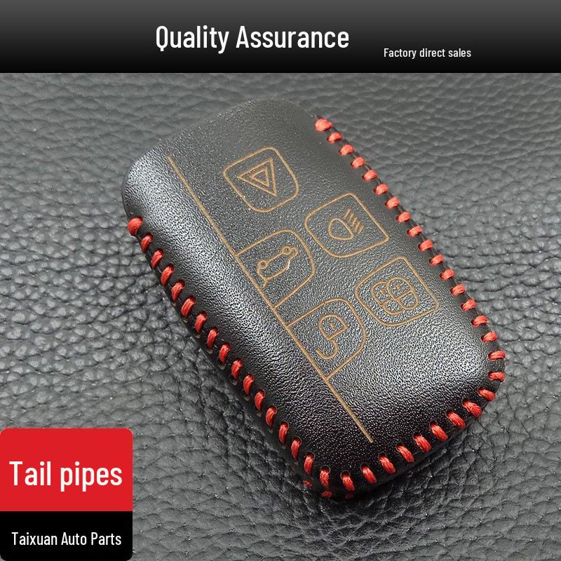 

Smart Hand-Stitched Jaguar Key Case for XF/XJ with Red Thread Jaguar Key Case