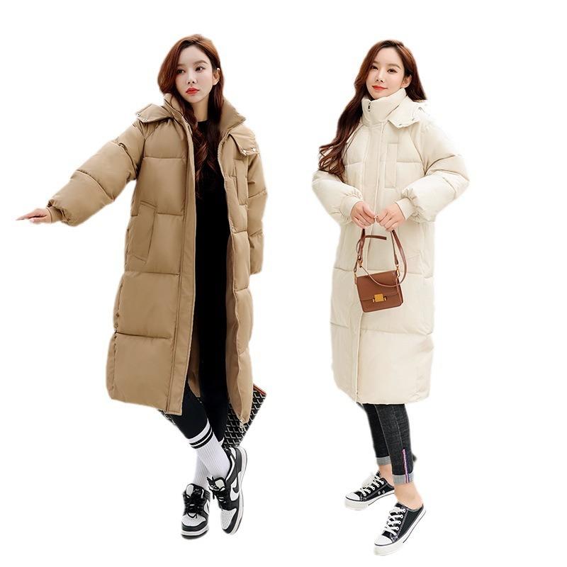 Long over the knee winter new cotton-padded clothes women's loose down cotton-padded clothes women's thickened cotton-padded jackets