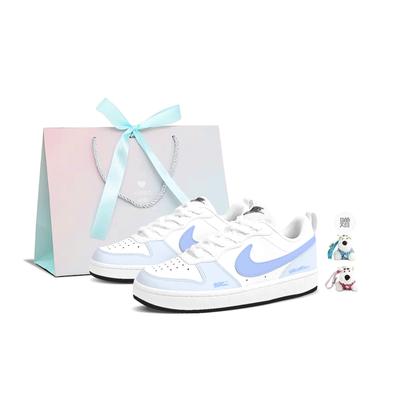 Court Borough Maris Sal Milk Cream Abrasion Resistant Lightweight Low Top Skateboard Shoes Women's Blue DV5456-104(Team1121-)