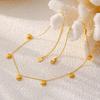 18K Gold Plated Titanium Baroque Geometric Scallop Pendant Necklace for Women - Personality Temperament Clavicle Chain Jewelry