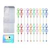 Portable Handmade Keychain Craft Supplies Crafting Bundles with Metal Bead Rods Clear Bags and Thank You Cards