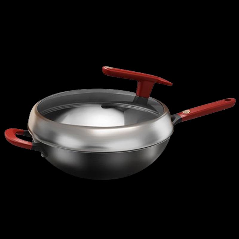 ASD 32cm Titanium Coating-Free Cast Iron Wok
