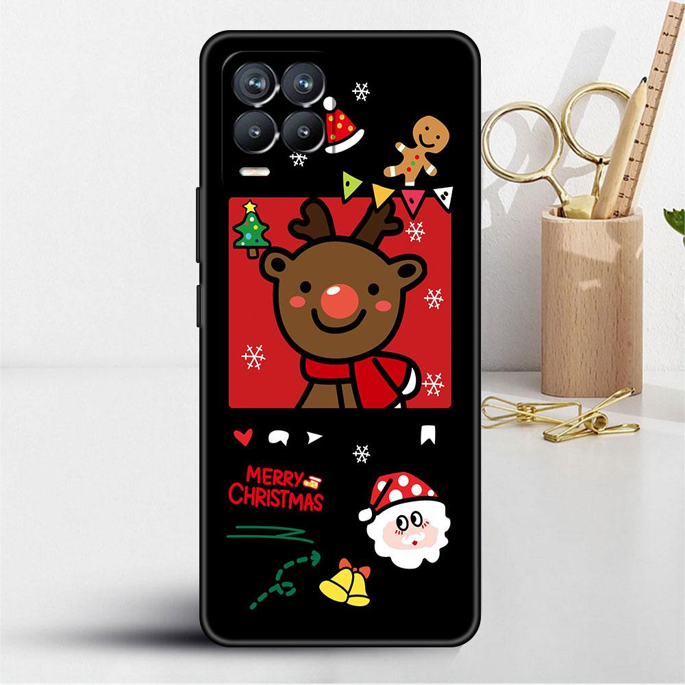 Coque pour Realme 8 C21y GT Neo 2 3 8i C21 7 C11 6 C12 C35 C3 GT 9 Pro C12 Master Funda Housse de Téléphone Bonhomme de Neige Noël Mignon