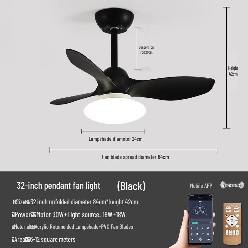 Leiser energiesparender Deckenventilator mit Licht, variablem Geschwindigkeitsregler & Fernbedienung für Wohnzimmer & Schlafzimmer