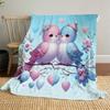 1pc love birds Outdoor Flannel Blanket Soft Warm All-Season Throw for Sofa Bed Car Camping Office, Cozy Gift Idea1313S