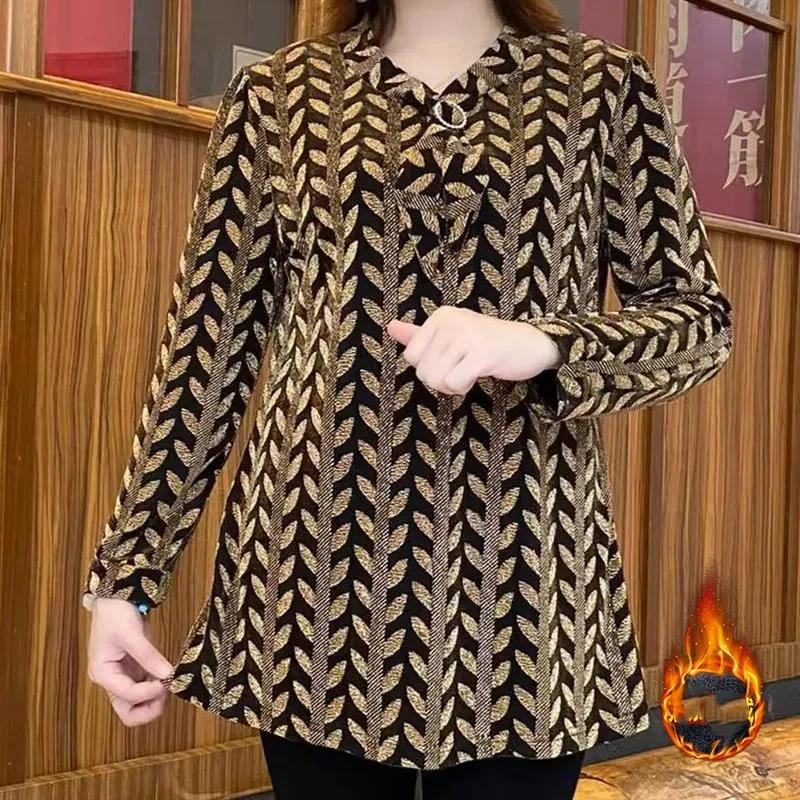 

Женский зимний свободный клетчатый свитер с длинным рукавом, теплый свитер, свитшот M золотой