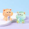 Landscape Creative Micro Cute Glow Dark Eat Fish Bear Animal Doll Accessories