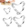 4pcs Chicken Cookie Cutter Set Stainless Steel Chick Mold Chicken Shaped Biscuits Baking Cutter Molds For Easter Birthdays