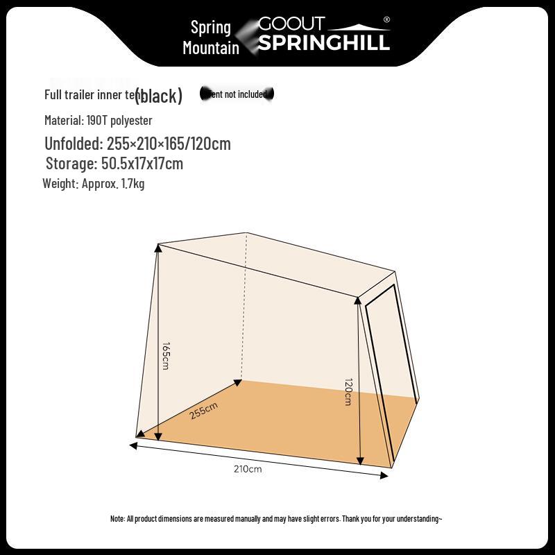 Spring Mountain 4P Inflatable Tent - One Bedroom, One Living Room, Rainproof, Skylight, Outdoor Camping Shelter.