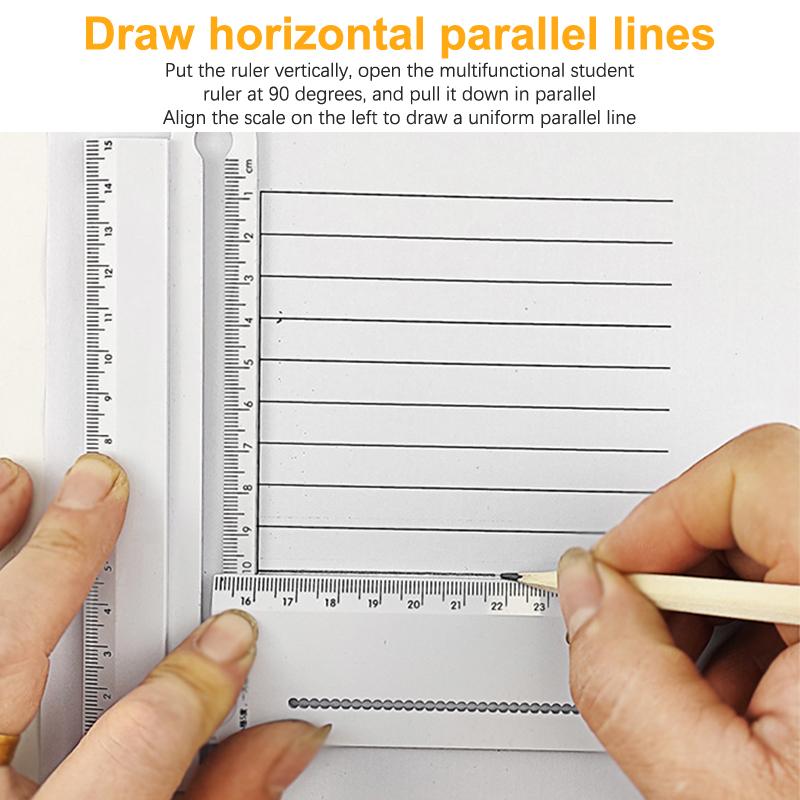 Creative Folding Geometric Drawing Ruler Rectangle Ruler Protractor Stationery