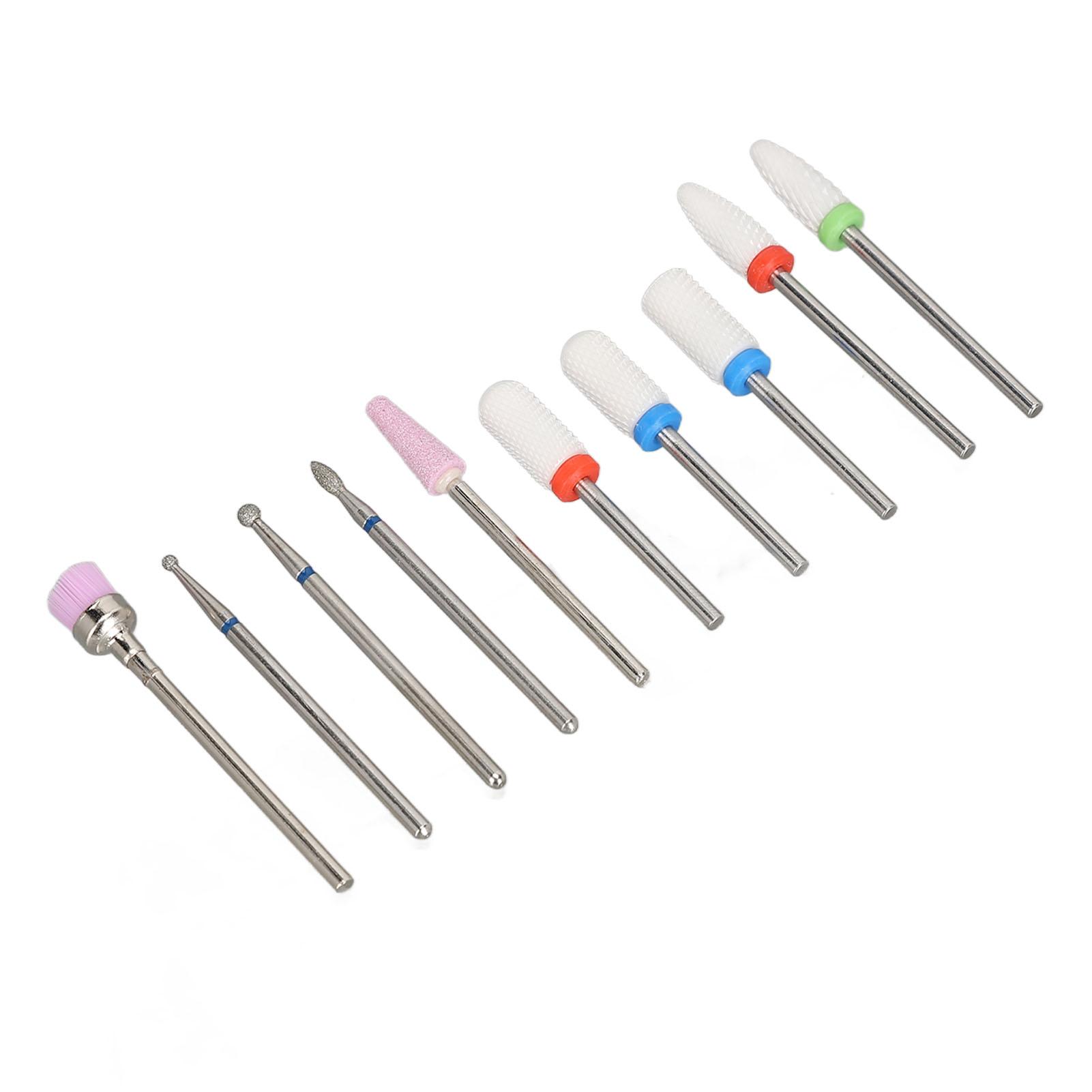 

10 шт. сверл для ногтей, грубые поверхности, удаление омертвевшей кожи, вольфрамовая сталь, керамическая полировка ногтей
