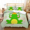 Home Textiles Luxury Bed Cover Suit with Pillowcase 3D The Frog Prince Printed Queen King Size Quilt Cover Set Bedroom Decoration