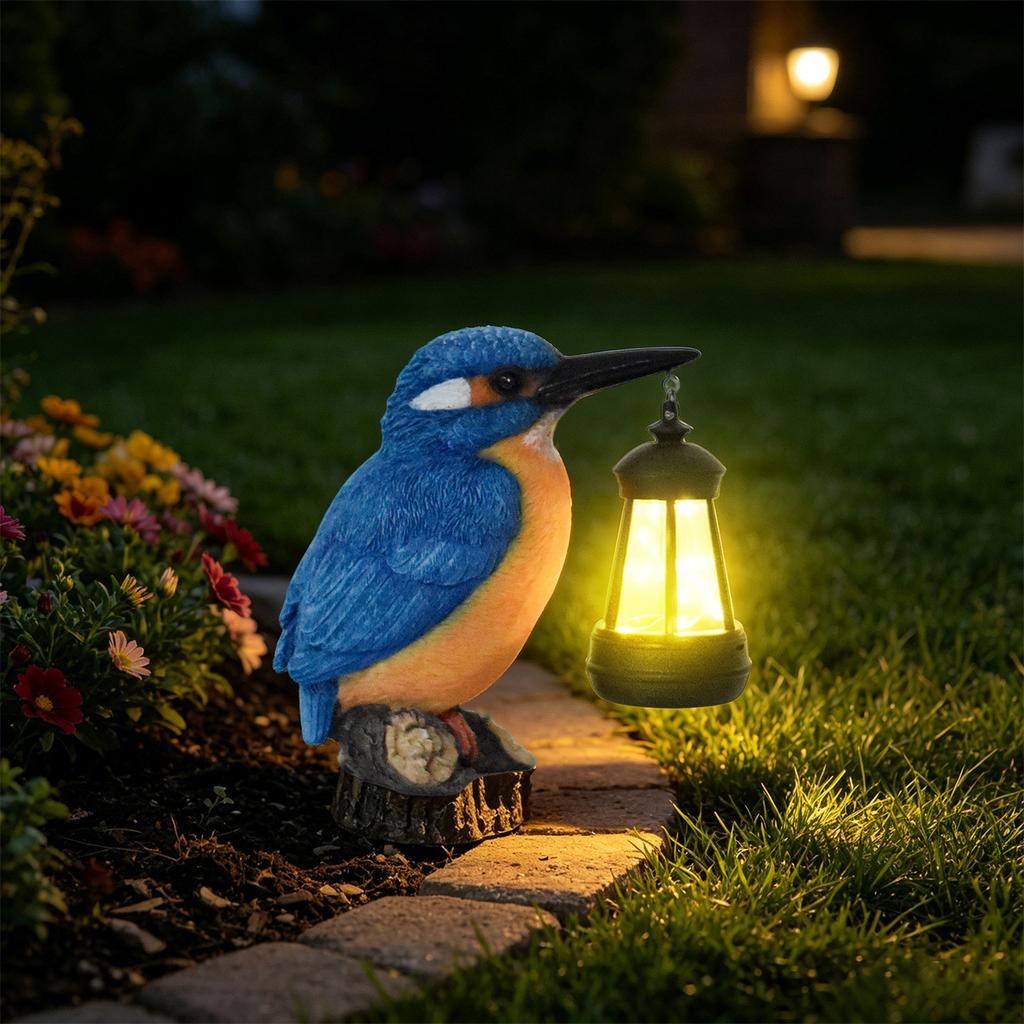 New Solar-powered Animal Bird Resin Handicrafts for Garden and Yard Decoration, Outdoor Garden Ornaments