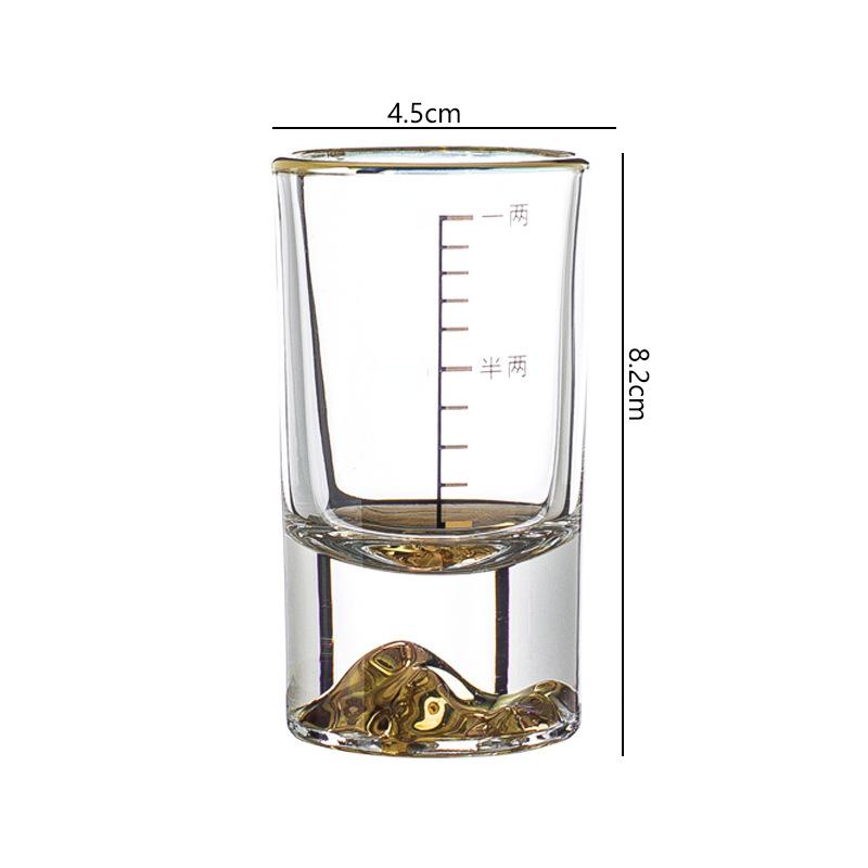 6 stk Sett 50ml Luksuriøst Gullkantet Vinglasssett Tykk Bunn Brennevinsglass Kreativt Gullfjell Shotglass Cognac Likør Krus