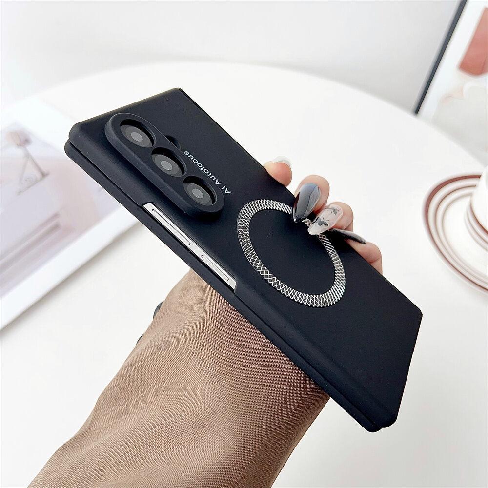 Flip Case for Samsung Galaxy Z Fold7 Fold6 Fold5 Magsafe,with Hinge Protection & Magnetic Adsorption Shockproof Hard Shell Cover Phone Bumpers