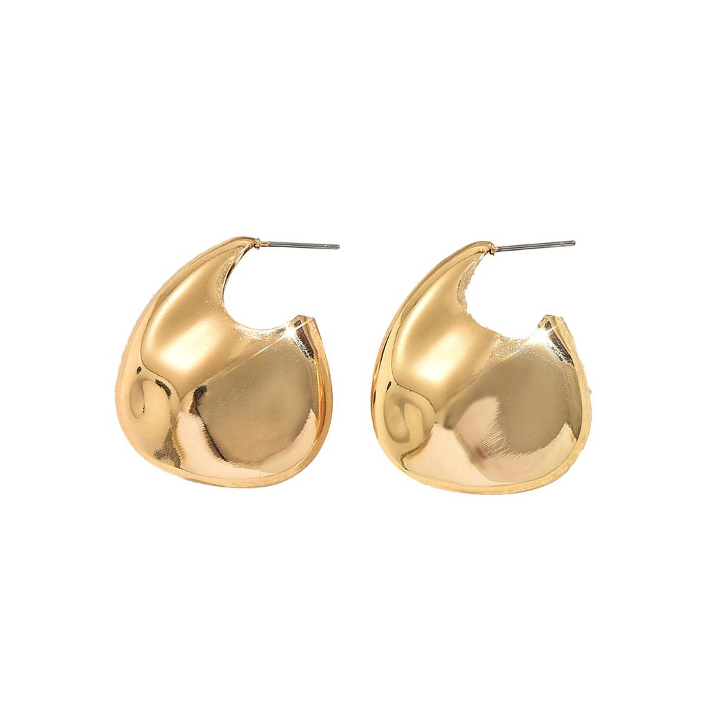 Women's Earrings Geometric Glossy Design Electroplated 18K High-Grade Ear Studs All-Match Fashion Earrings