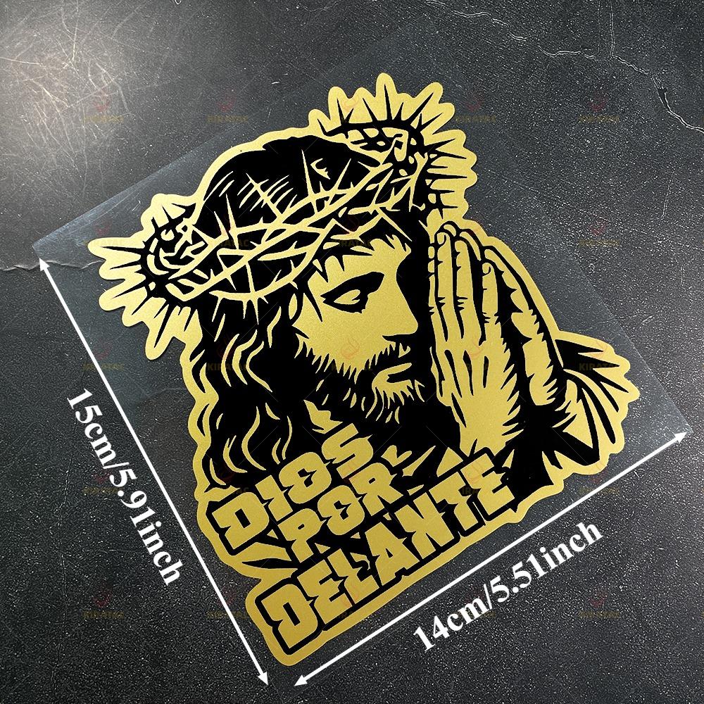 DIOS POR DELANTE Motorcycle Sticker Waterproof for Motorcycle Windshield Fairings Car Trunk Window Scooter Universal Vinyl Decal