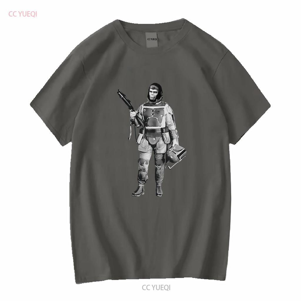 BOBA APE FETT T Shirt MASH UP Planet Mando Apes this is the way vintage Washed Soft homme Top For Everyday Wear Stylish Unisex