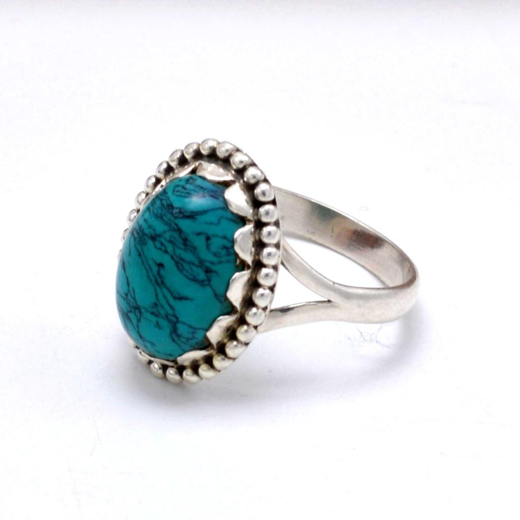 Türkis 925 Sterling Silber Damen Geburtsstein Handgefertigter Ring