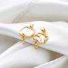 1pcs/lot 18K Gold Color Plated Double Pattern Square Shell Pendants Charm With Beads For DIY Jewelry Making Accessories
