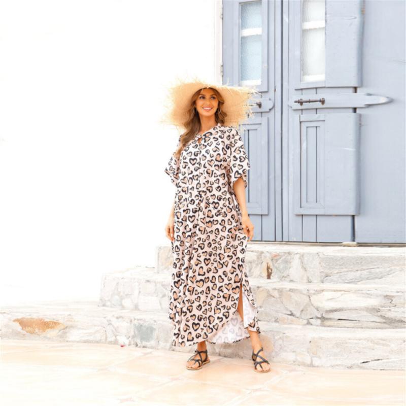 2022 Casual Bikini Cover-ups Blaue Tunika Sexy Gestreifte Vorne Offen Sommer Strand Kleid Elegante Frauen Strand Tragen Badeanzug cover Up Q1097