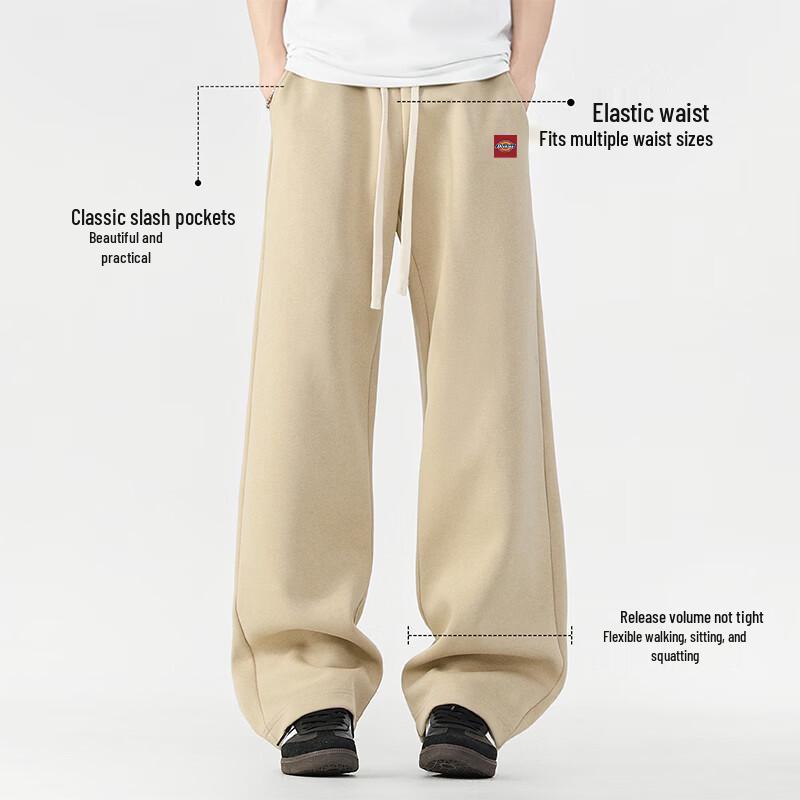 Dickies Men's Loose Fit Straight Leg Cotton Blend Casual Pants A