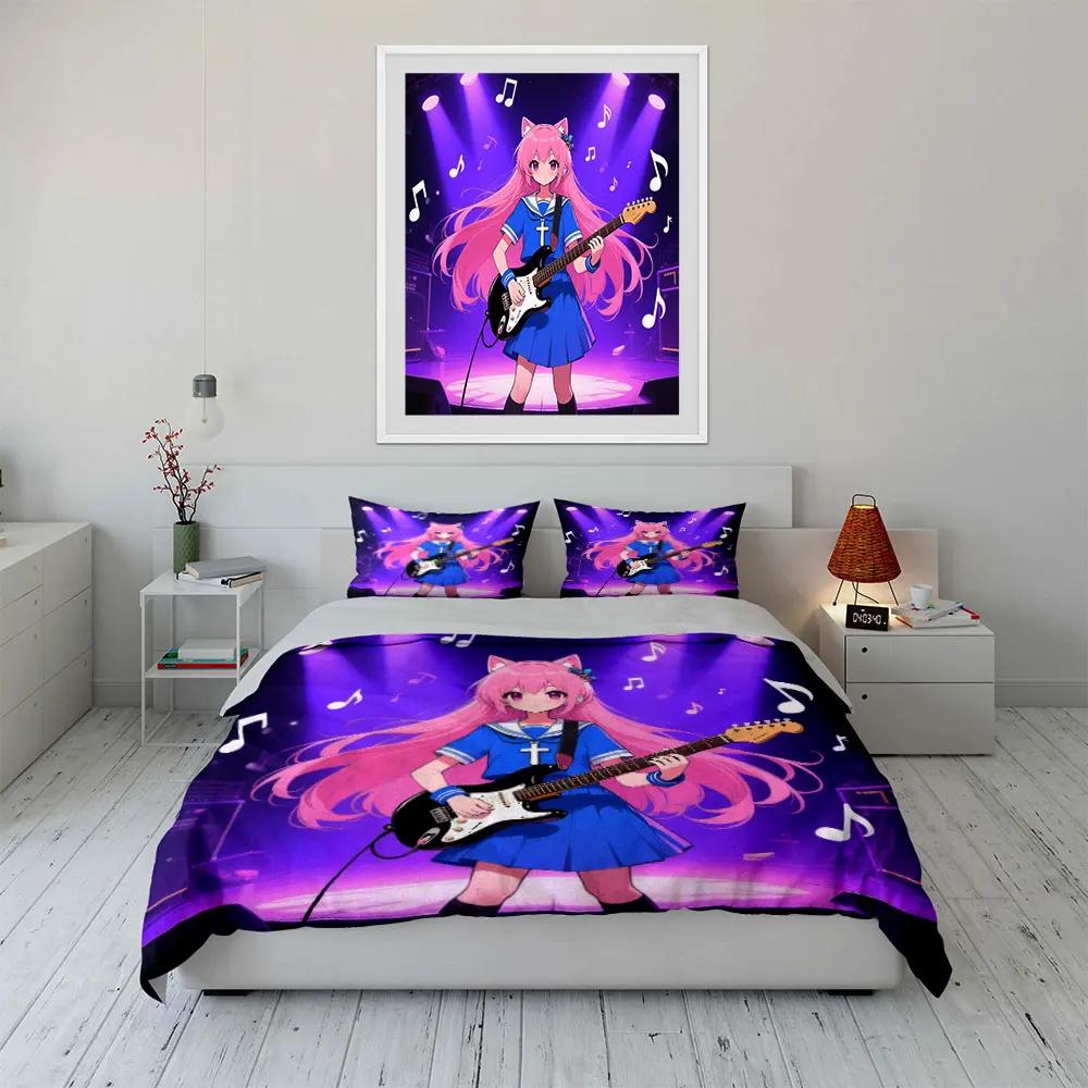"Anime Band Costume Set" Soft Comfortable Duvet Cover Bedding Set Included 1*Duvet Cover & 2*Pillowcases gift