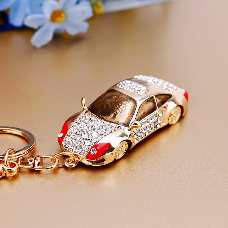 Stunning Rhinestone Car Model Keychain Elegant Metal Keyring Perfect For Gifts And Accessories