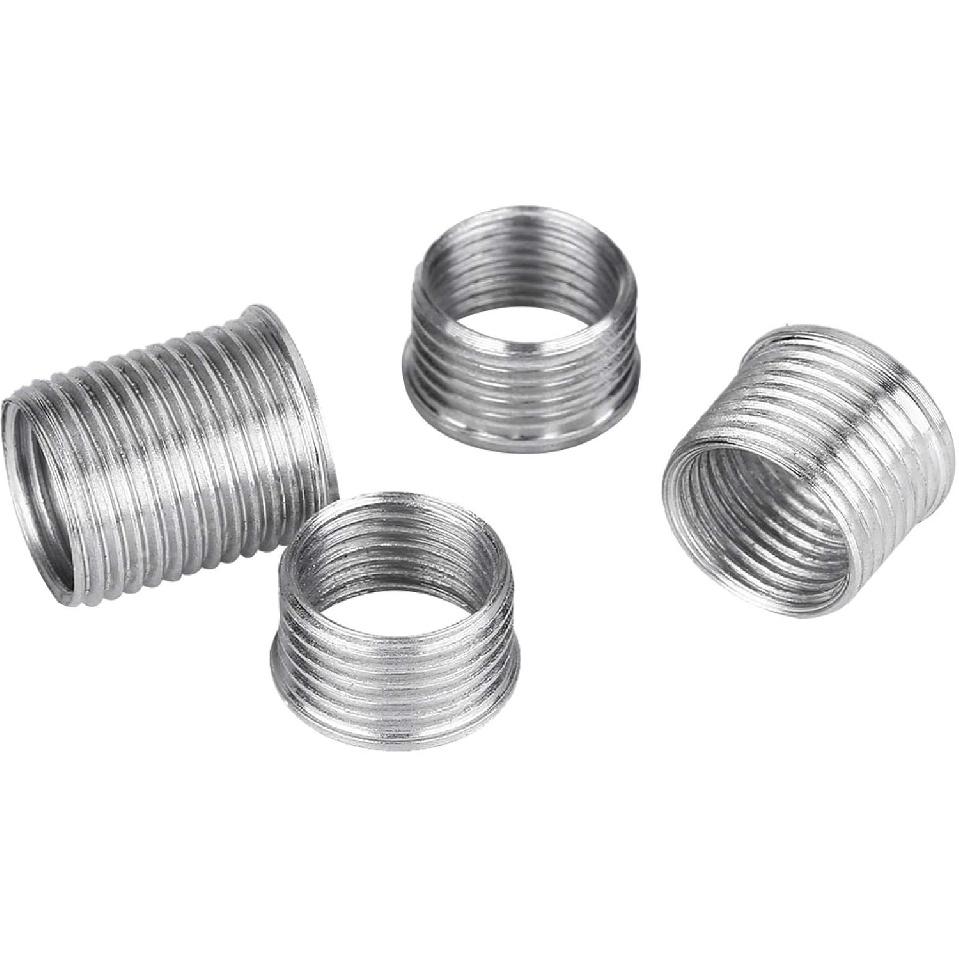 Spark Plug Thread Repair Kit, Akozon 5Pcs Carbon Steel Spark Plug Re-thread Tap Tools with Inserts for 14mm Sparking Plugs Repair