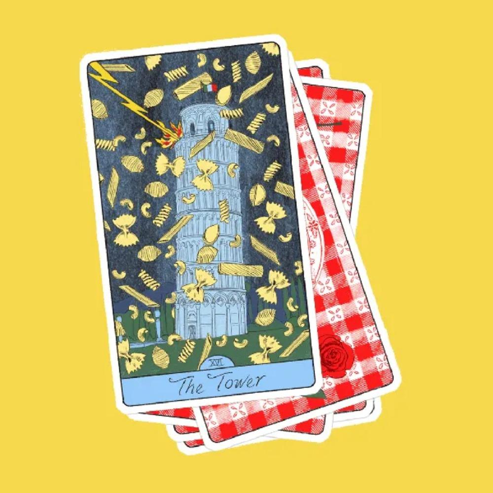 10.3*6cm The Pasta Tarot: A 78-Card Deck for Delicious Divination, A Playful, Accessible, and Delicious New Interpretation