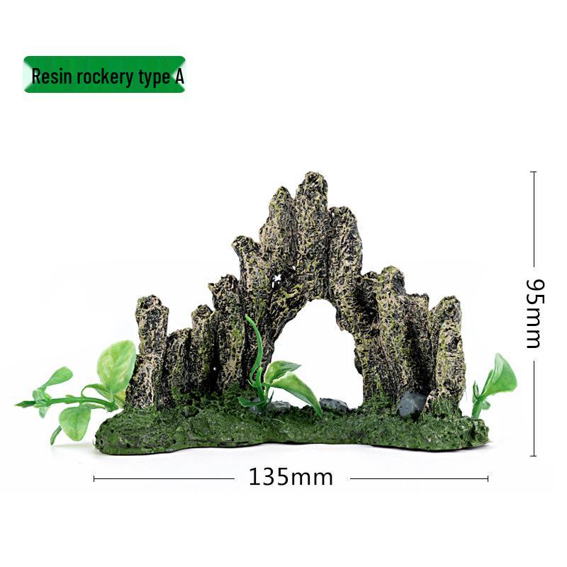 Aquarium Ornament: Simulated Rockery Bridge with Driftwood and Stone for Fish Tank Landscaping