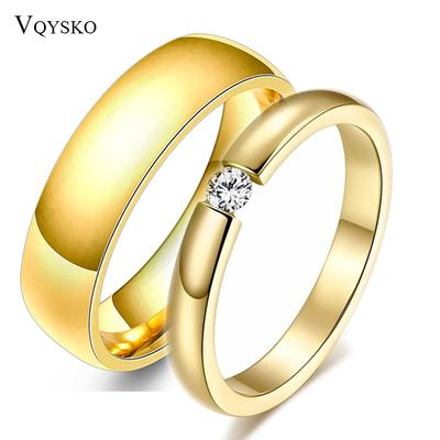 Goldfarbene Eheringe Partnerringe für Damen Herren Schmuck Edelstahl Verlobungsringe Jubiläumsgeschenk Design Großhandel