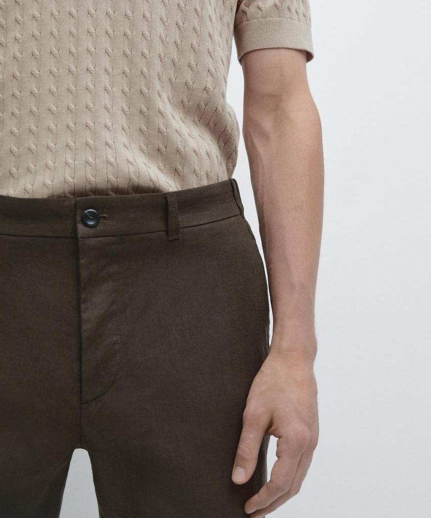 Masimodutti Tapered Fit Linen Pants