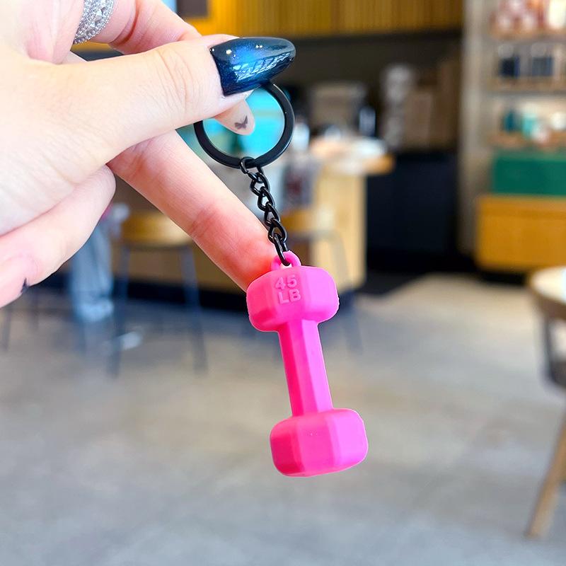 

Barbell Keychain Silicone Dumbbell Keychain Gym Gifts For Gym Lovers Fitness Trainer Gift Backpack Car Key Pendant