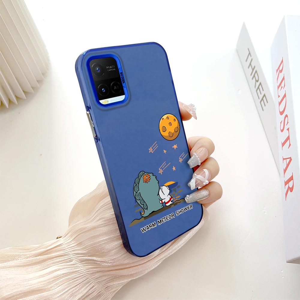Painted Pattern Colorful Sliver Double Sided Hard Shell Shockproof Anti-fall Phone Casing for Vivo