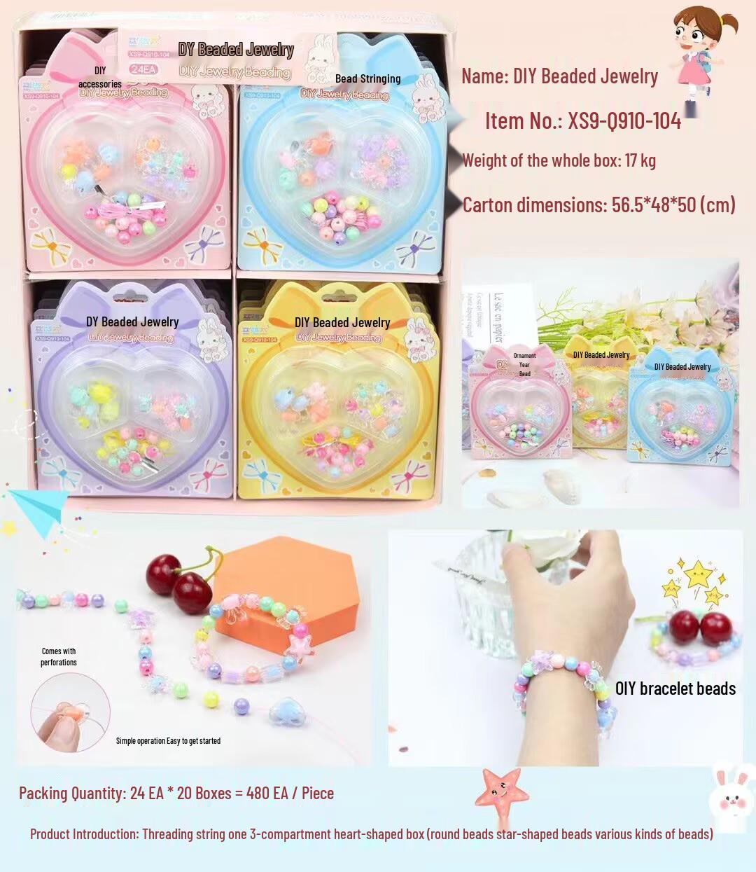 DIY Beading Kit for Girls - Kindergarten Souvenir, Children s Day Gift, Learning Prize