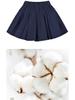 Girls' Black Pleated Cotton Skirt - Navy Blue School Uniform for Middle & Primary Students, Autumn Collection