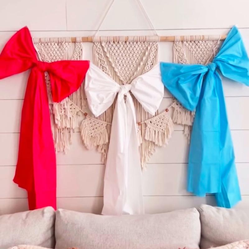 Large Plastic Bowknot Decoration For Wedding And Party Easy To Hanging Perfect For Background Decorations.
