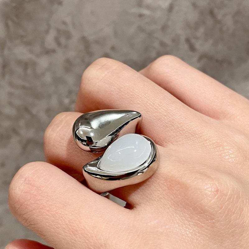 Silver Geometric Lava Open Ring: Versatile, Trendy, Unisex Design