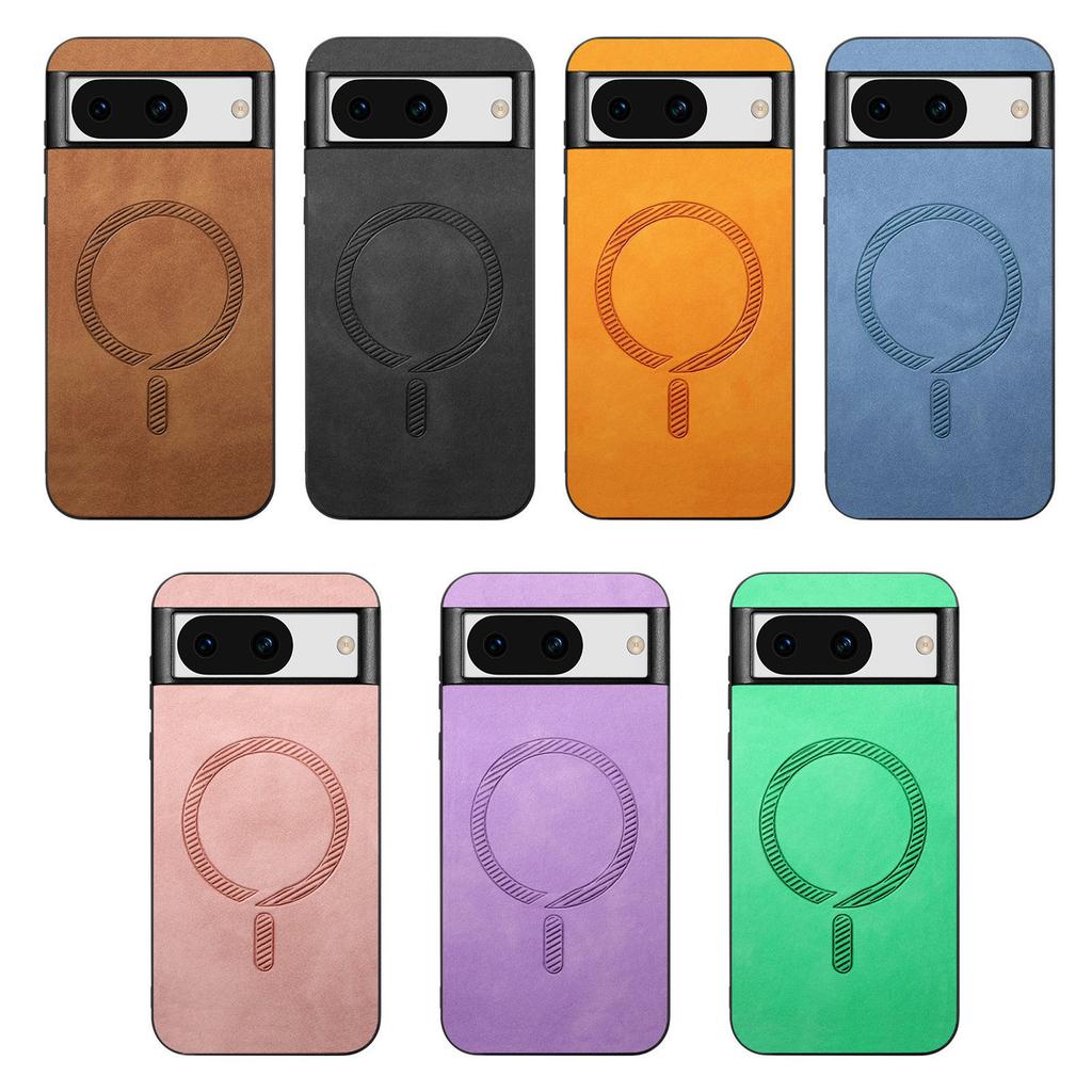Magnetic Wireless Charging Slim Skin Feeling Leather Case For Google Pixel 9 9Pro 8 8A 7 7Pro 7A  Anti-Scratch Plain Cover Funda