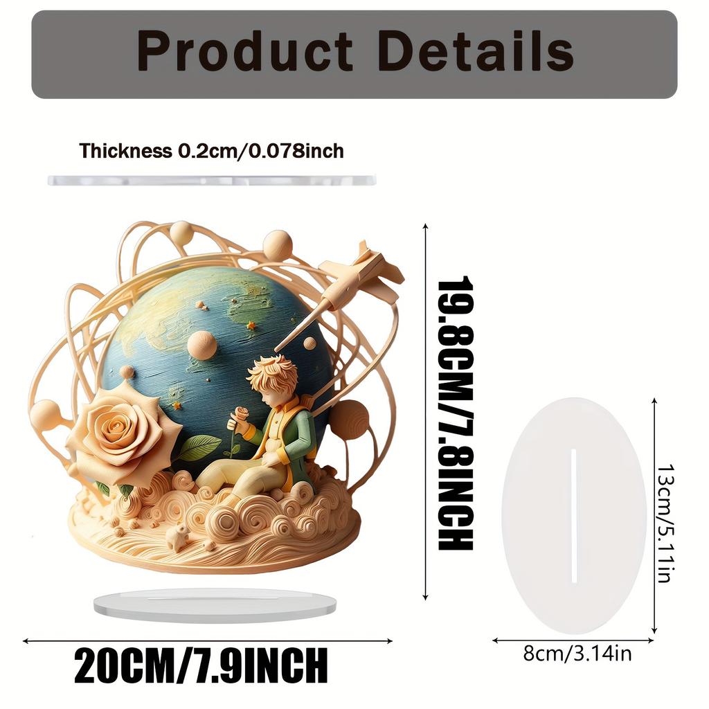 Creative Prince Capture Light Acrylic Desktop Decoration, Bedroom and Office Decoration Ornaments, Gifts for Male Friends