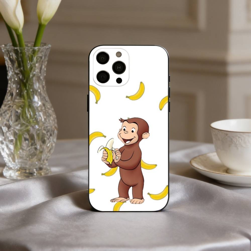 M-Mokey C-Curious-S G-Georges Phone Case For iPhone 17,16,15,14,13,12,11 Plus,Pro Max,XS,Soft Silicone Black Cover
