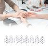 24Piece Black Dot Artificial Nail White Base Press On Nail Breathable Fake Nail For Office Party Wedding Wear