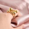 1/5 Stück Modische Verschiedene Größen Kugelförmige Perlen Offen Verstellbar Edelstahlringe Für Damen Herren Accessoires Finger Schmuck Ringe