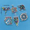5/6pcs Zinc Alloy Colorful European and American Style Small Pendants Charms Connectors For Jewelry Making Bracelet Findings