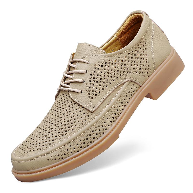 Fashion Fashionable Outdoor Men's Breathable and Non Slip Workwear Shoes High-quality Comfortable Lace Up Round Toe Casual Leather Shoes